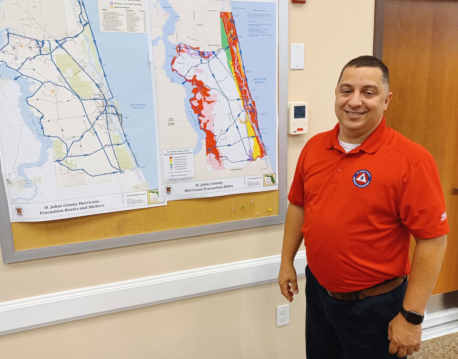Joseph Giammanco is the emergency management director for St. Johns County. His department is prepared to act should a named storm approach.
